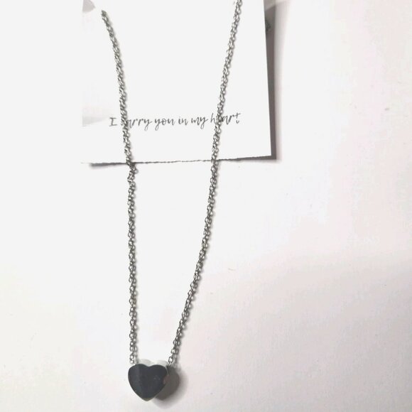 Heart-Shaped silver tone Cremation Necklace With Chain & Instructions - Picture 1 of 8